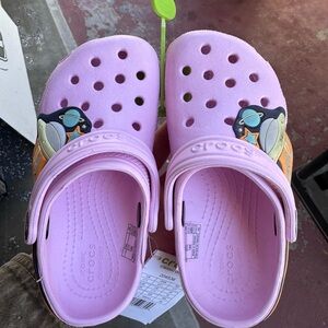 CROCS Kids light up UFO Classic Clog in Pink with Space Charms NEW